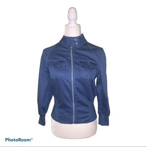 Copper Key Chambray Zip Front Utility Jacket Sz S